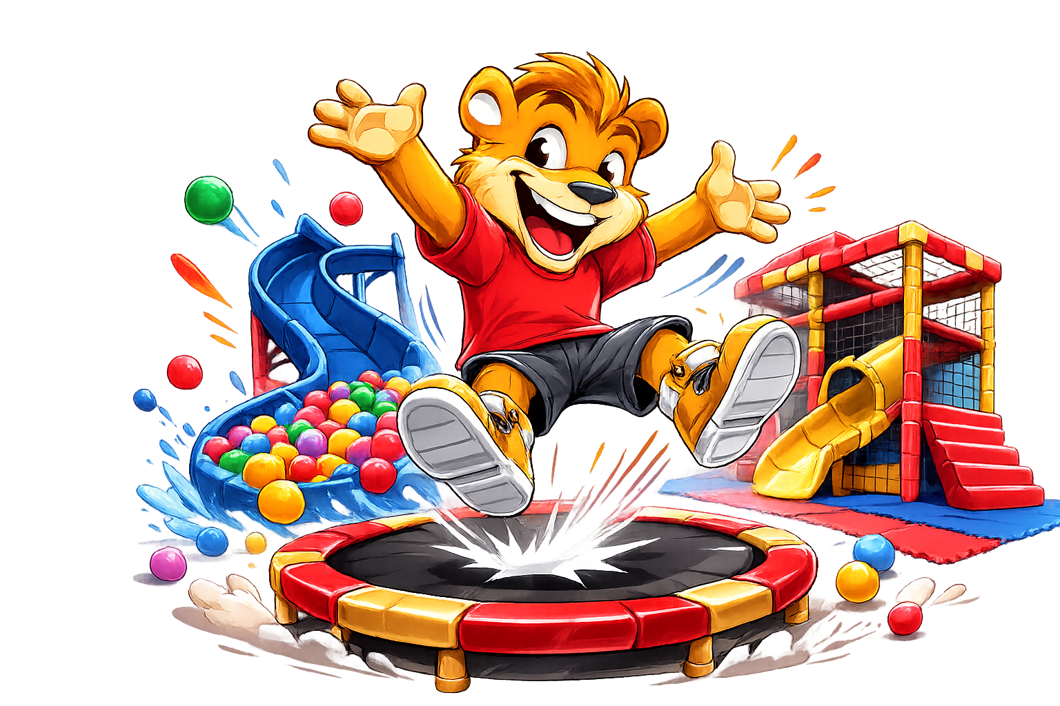 Lionceau dynamique dans un terrain de jeu - Kidz Moove Area